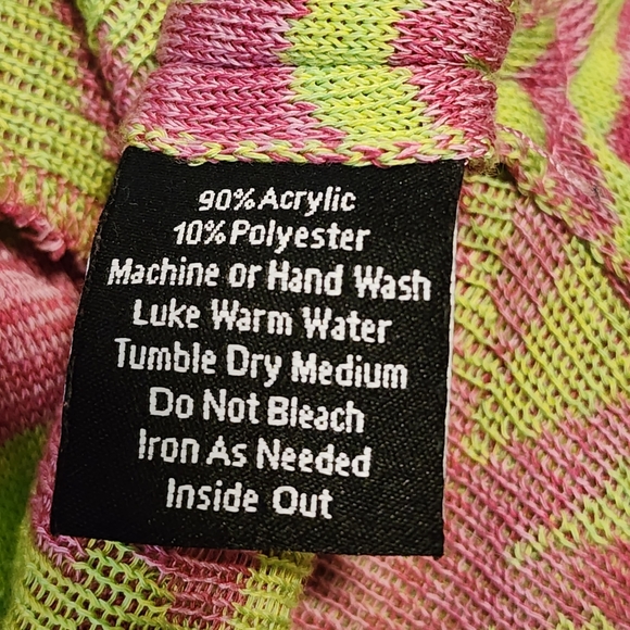 Misook Multileaf Pink & Green Long Cardigan Jacket - Picture 12 of 12